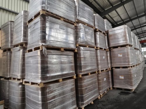 Palletized Roofing Products Prepared for Shipment